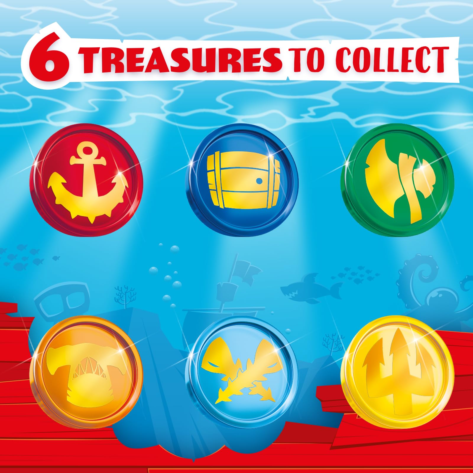 PIRATIX ADVENTURE WORLD - Serie Shark Treasure, display con 12 Sea Speeder, barca monoposto Piratix, Piratix sorpresa, accessorio cristallo, tesoro effetto cristallo