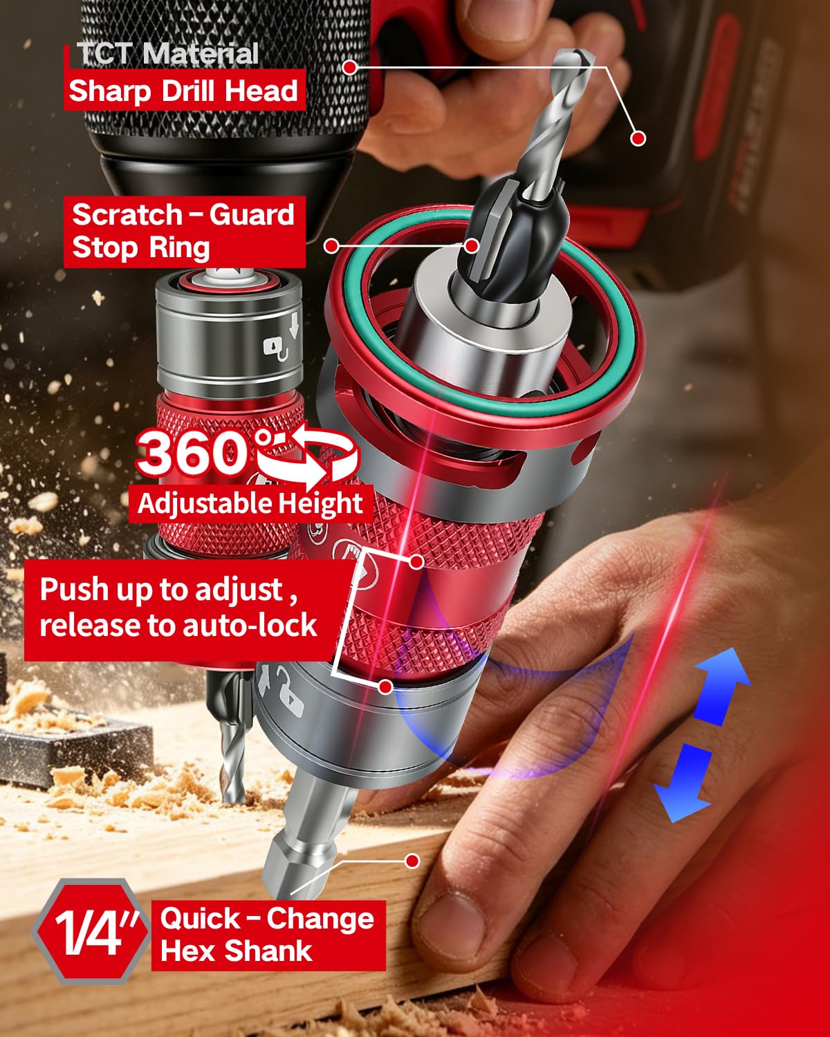 Upgrade Countersink Drill Bits - 8 Piece Set -5