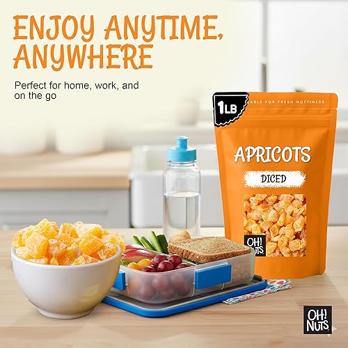 Miniatura 4 de Oh! Nuts Albaricoque seco – 1 libra – Frutas secas en cubitos – Sin azúcar añadido – Bocados de frutas deshidratados – Empaquetado en bolsa