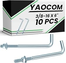 Yaocom Galvanized J Bolt with Nuts and Washer