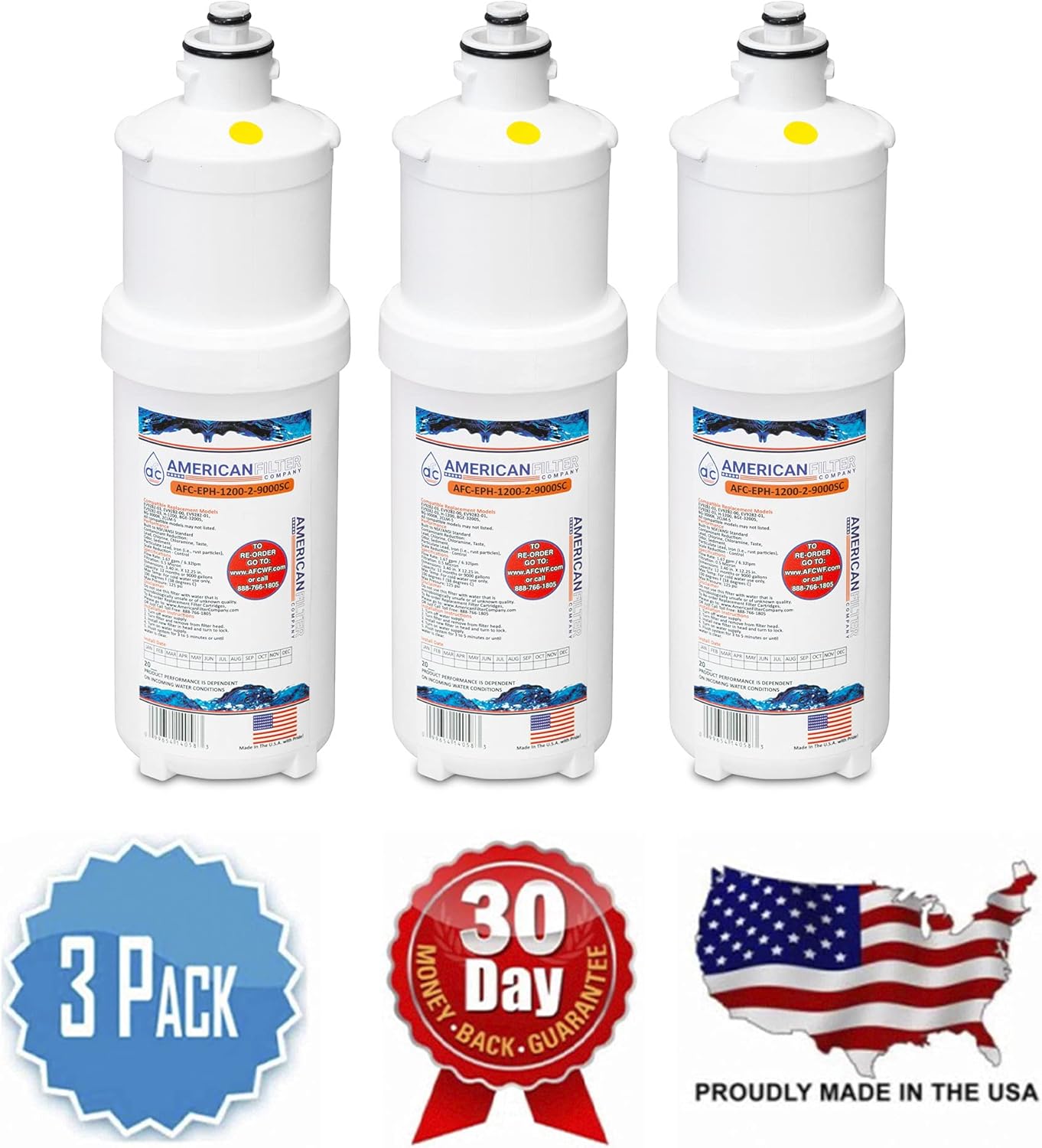 American Filter Company®, Water Filter, Model # AFC-EPH-1200-2-12000SC, Compatible with Body Glove(R) BG-3000R Does NOT FIT BG-3000C Will not fit The C Version New Model# EPH-1200-2-9000SC 3-Filters