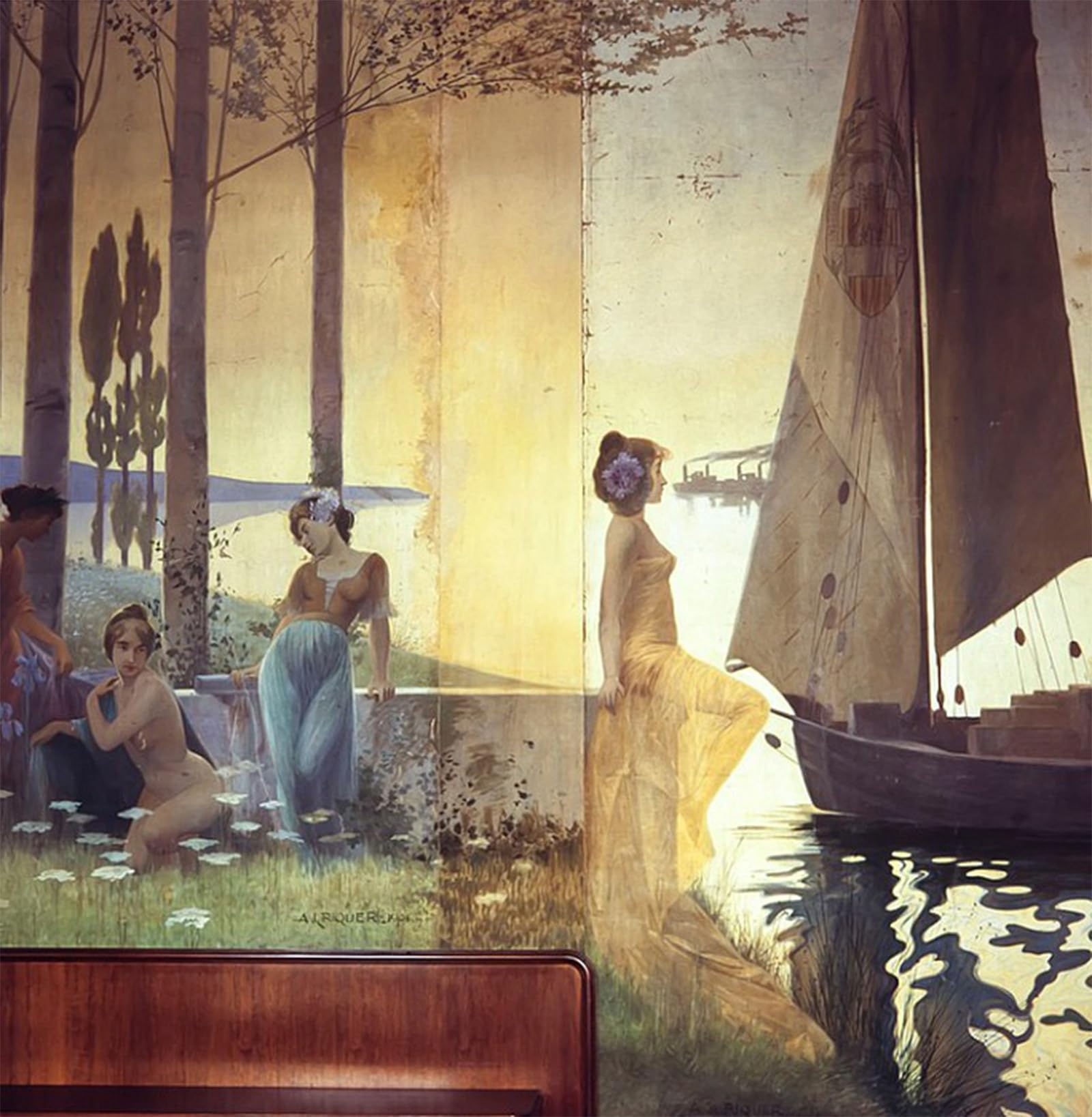 SERENDIPITP Vintage Picture Print on Canvas Wall Art Poster Mural Representing an Allegory of Agriculture Industry and Export by Alexandre De Riquer Artwork Print Poster for Wall Decor 60x90cm