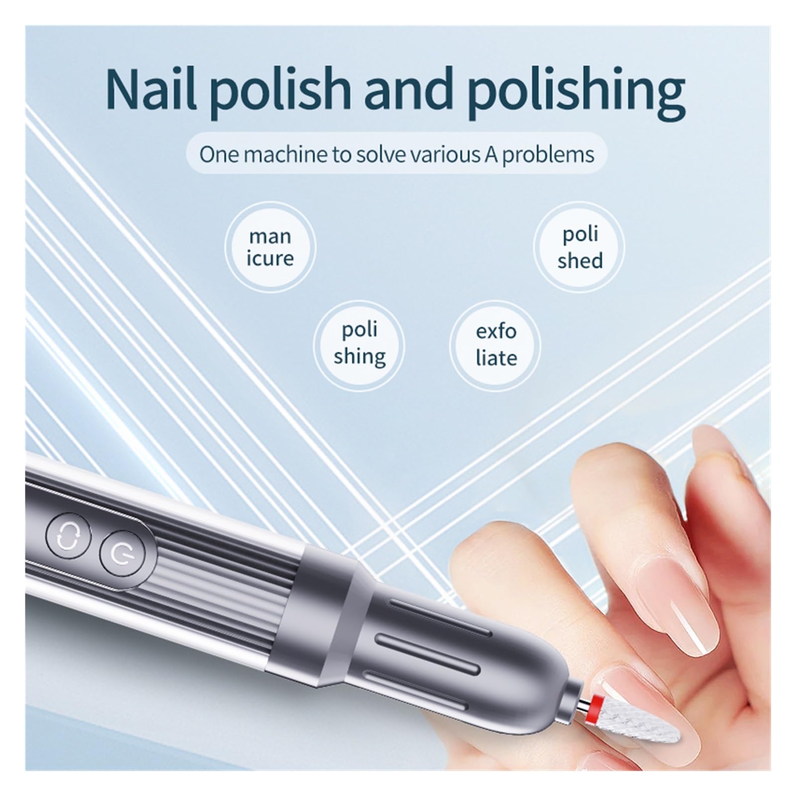 Frezarka do paznokci, Profesjonalna elektryczna wiertarka do paznokci Manicure, przenośna akumulatorowa szlifierka do paznokci Narzędzia do paznokci do stabilnego domu Sześć biegów
