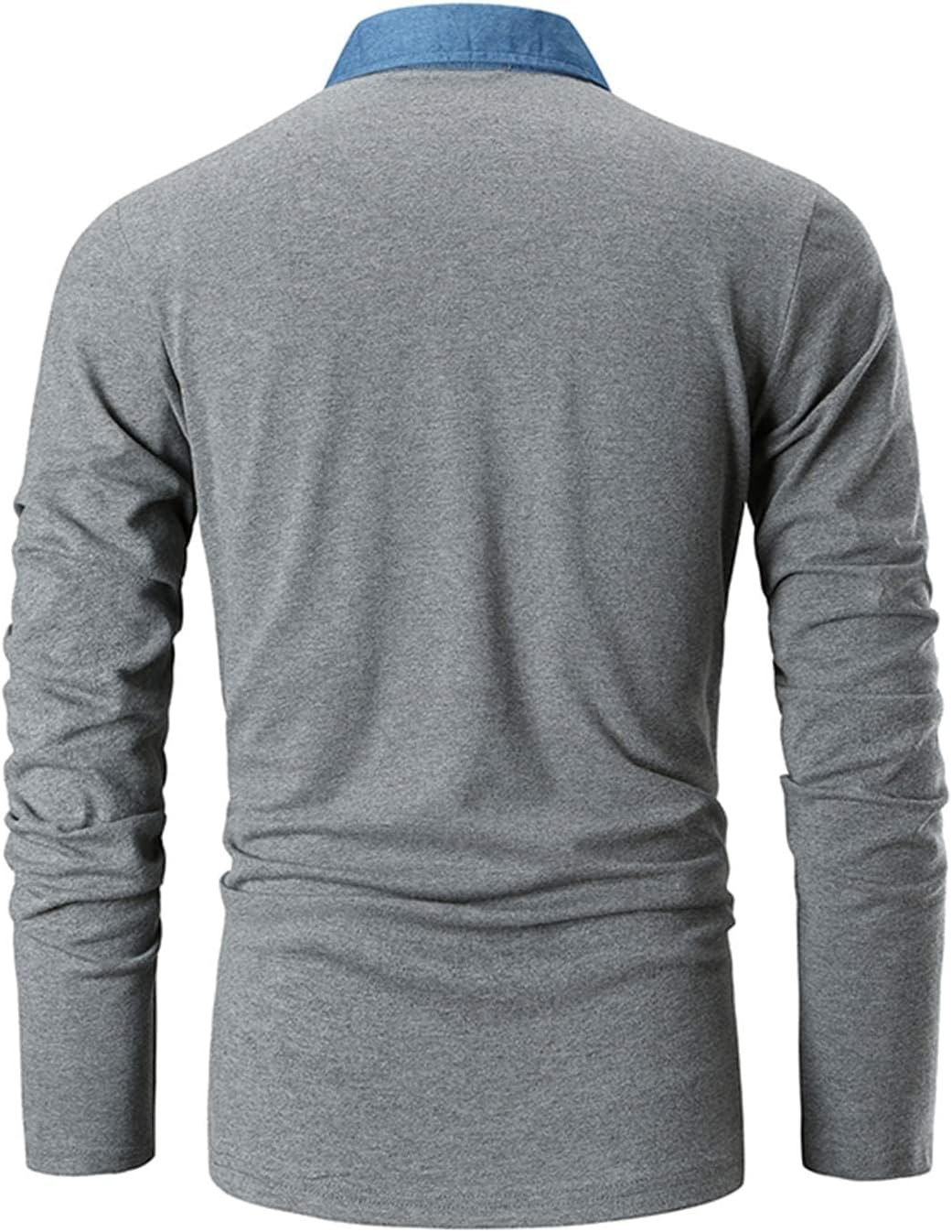 LIUPMWE Men's Shirt Long Sleeve Polo Shirt for Men Basic Slim Fit Long Sleeve Polo Men's Shirts with Pocket Golf Shirts - Image 3