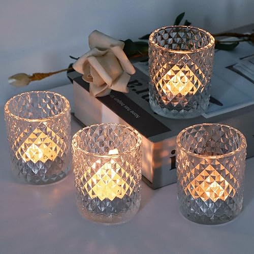 Miniatura 8 de Woho 24 portavelas votivas transparentes, candelabros de cristal para decoración de bodas, portavelas para regalo decoración del hogar