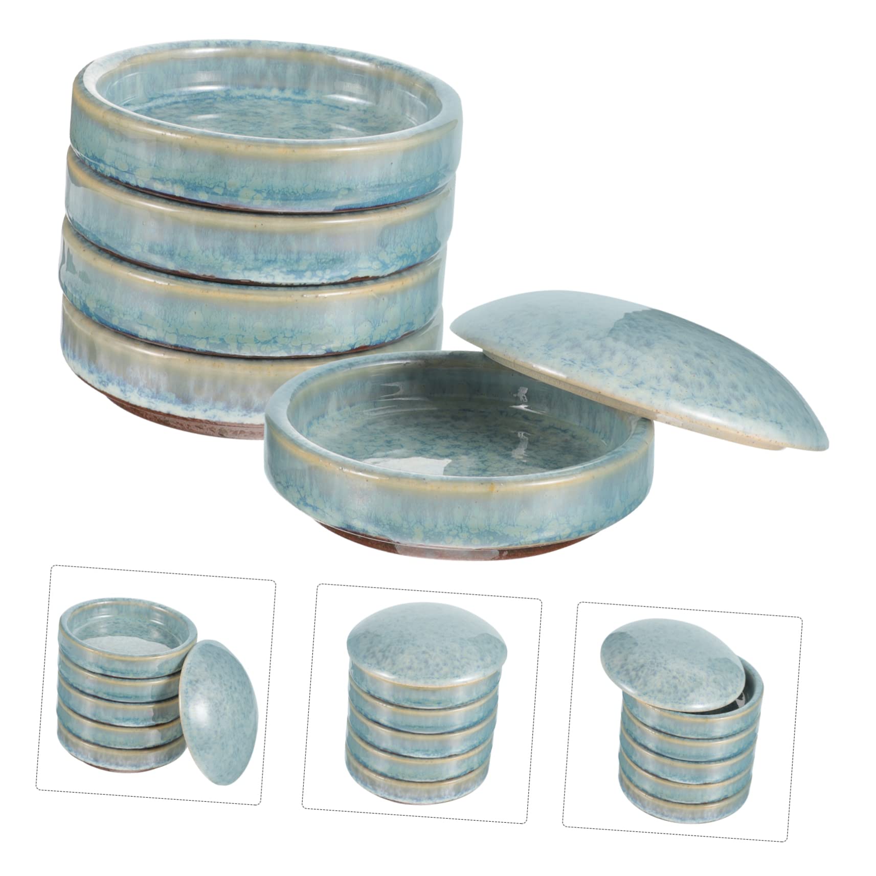 Angoily 1Set Stackable Ceramic Watercolor Palette Convenient Paint Mixing Trays for Artists Adults Versatile Porcelain Mixing Trays for Gouache Watercolor Painting