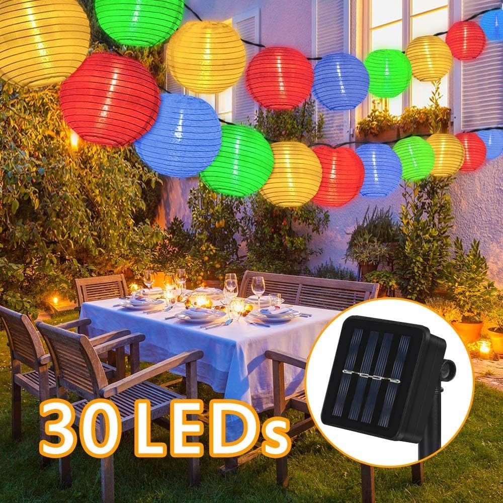 Etmury Solar fairy lights outdoor 6 meters 30 LED lanterns 2 modes IP65 waterproof solar lighting outdoor for garden, yard, wedding, party decoration (multi-colored)