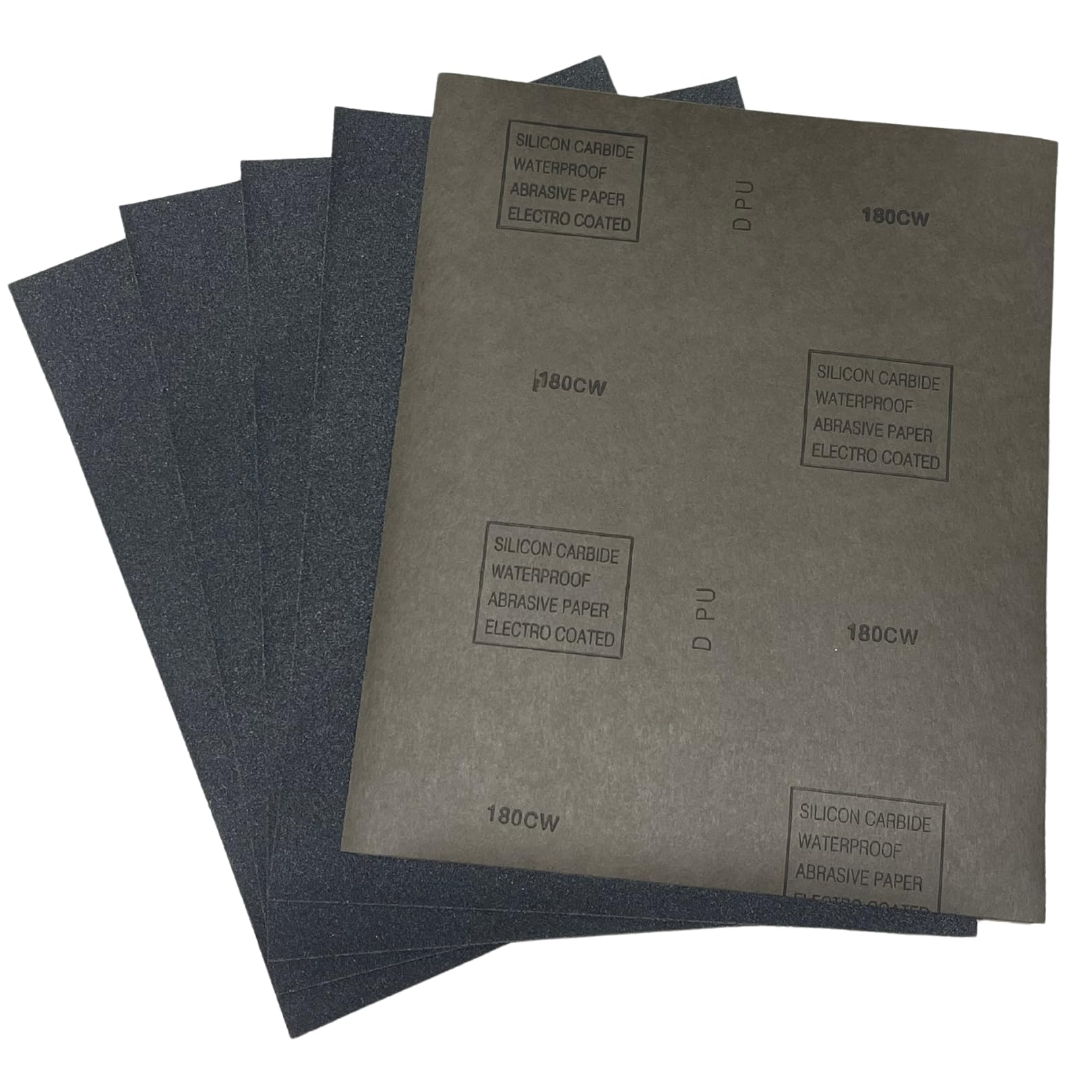 Wet&Dry Sandpaper Sheets // 230mmx280mm Quality Silicone Carbide Sanding Sheets // P60-P2500 // 10pk (P180 (Coarse/Med))