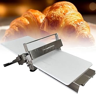 Croissant Dough Laminator,Commercial Dough Roller Sheeter,Dough Machine Thickness Adjustable, Stainless Steel,Table Top Croissants Fondant Pizza Pastry Sheeter Machine,Type400