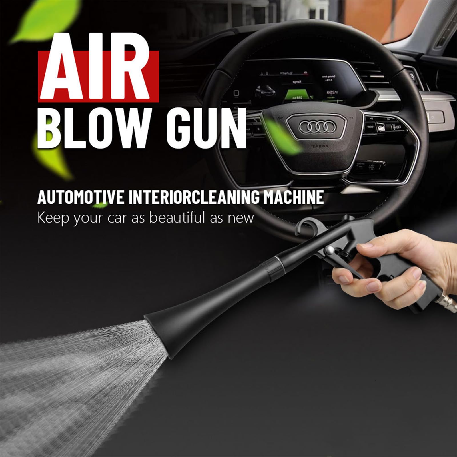 Pootelifys Tornado Dry Cleaning Gun, Detailing Car Cleaning Gun, Interior Dryer Air Tools, Quickly Remove Surface Dirt and Dust