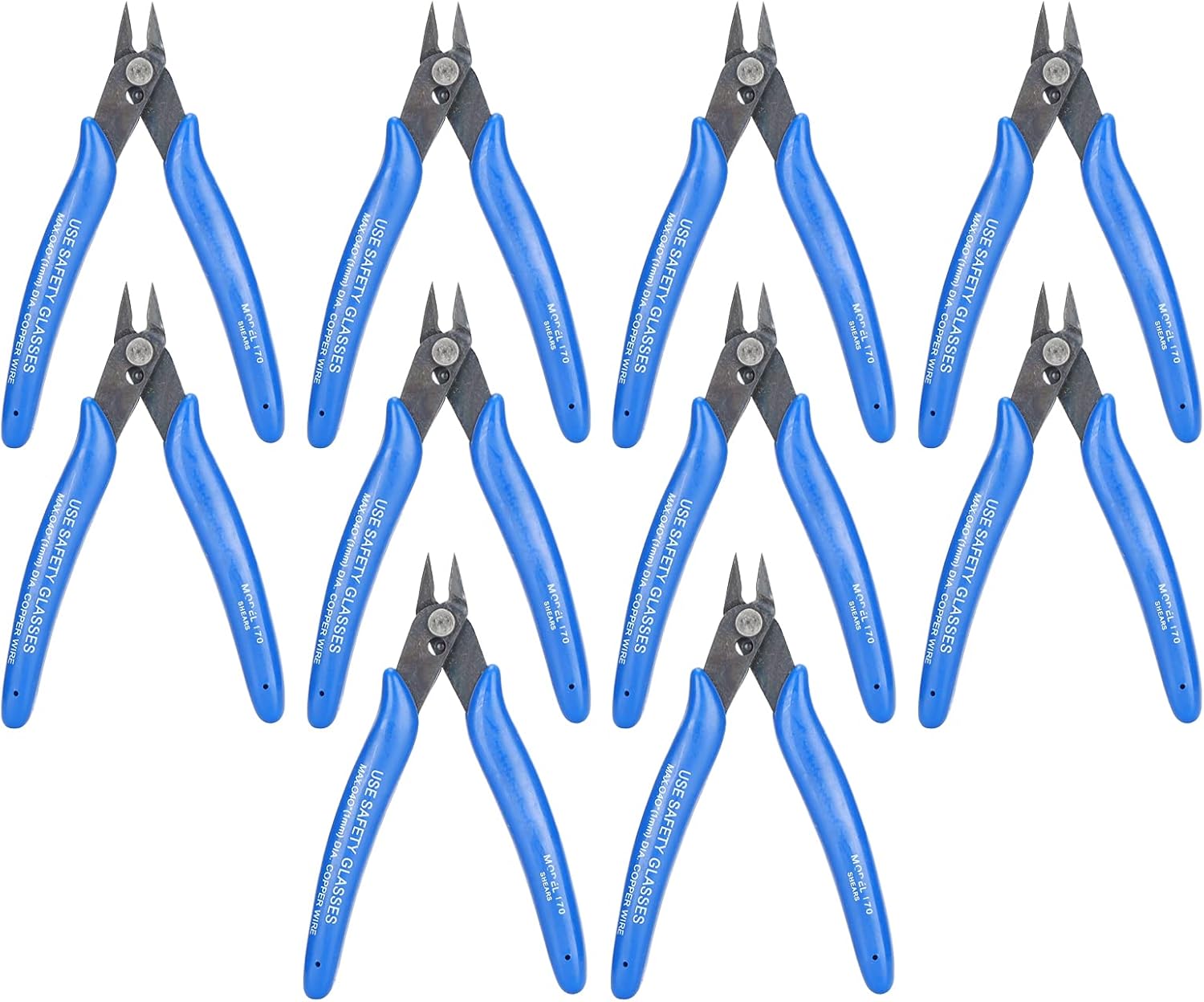 10 Pcs Diagonal Pliers, Comfortable Grip Automatic Bounce Function Side Cutters Cutting Tool for