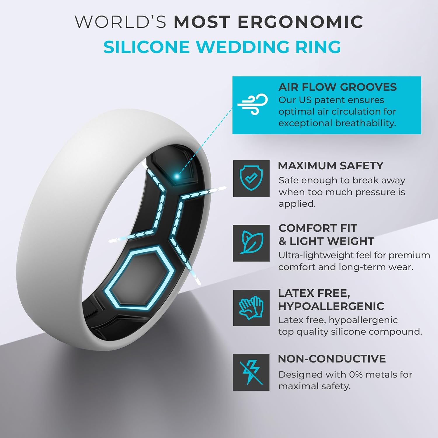 ThunderFit Silicone Rings for Him and Her, Rubber Wedding Engagement Bands Unisex, 2mm Thick in 4mm & 8mm Widths, Variety Multipack 1/4/7 - Image 2