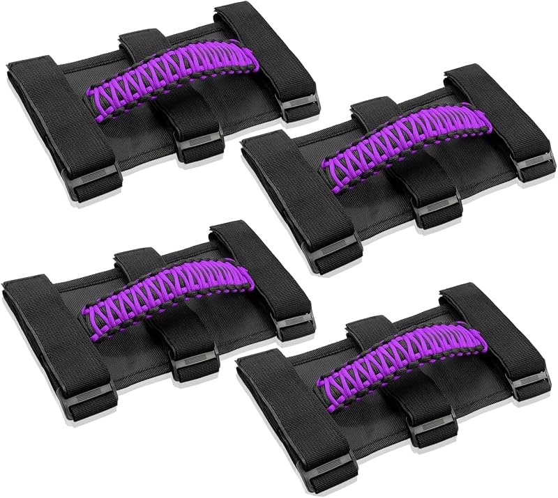 Alças de apoio para barra anticapotamento Bentolin roxa para Jeep Wrangler – Kit com 4 unidades