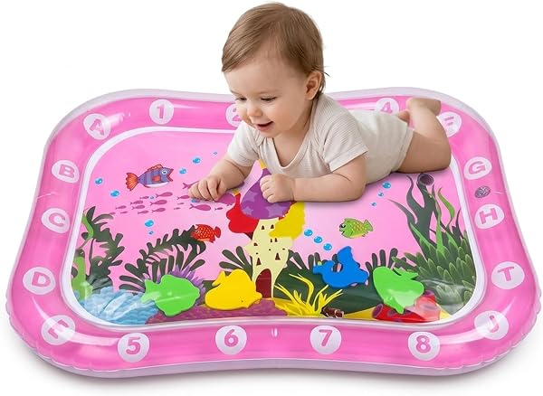 Baby Water Mat, Tummy Time Water Mat for Babies, Infant Developmental Activity Centre, Sensory Water Play Mat, Portable Travel Toy for Newborns to Three Years, 60 x 45 cm - 1