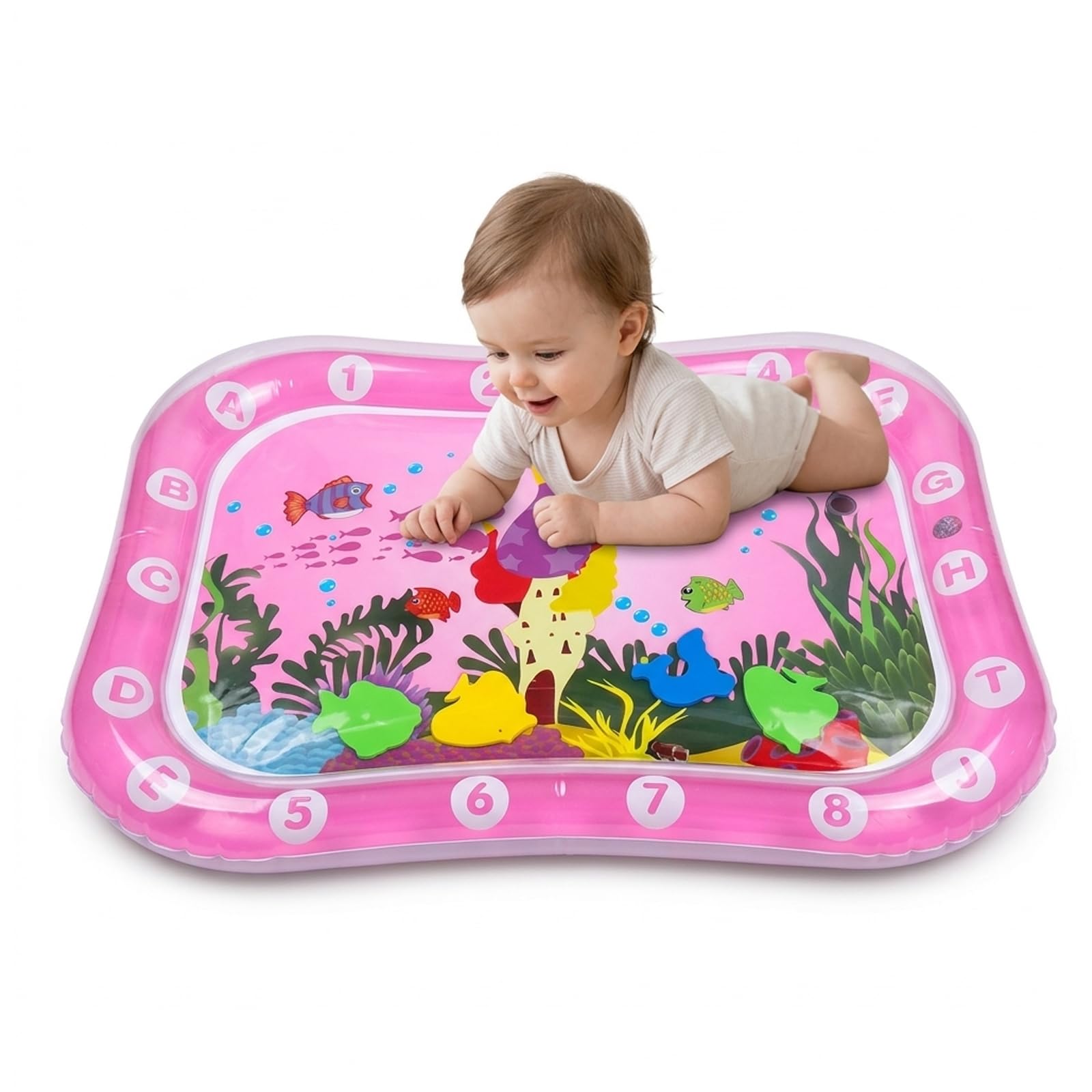 Baby Water Mat, Tummy Time Water Mat for Babies, Infant Developmental Activity Centre, Sensory Water Play Mat, Portable Travel Toy for Newborns to Three Years, 60 x 45 cm
