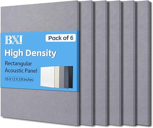Miniatura 9 de BXI Absorbedor de sonido: 31.5 x 23.6 x 3/8 pulgadas, paquete de 6 paneles de absorción acústica de alta densidad, paneles de absorción de sonido
