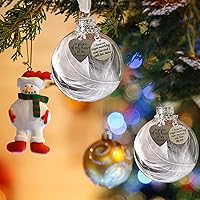 Vista 5 de Adorno conmemorativo de Navidad transparente, bola de plumas, A Piece of My Heart is in Heaven, Loss of Loved One Aunt Christmas Tree Hanging Pendan