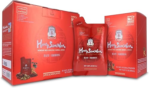 JUNG KWAN JANG HongSamWon - Bebida de hierbas de ginseng rojo coreano, bebida energética, antes del entrenamiento, suplemento de ginseng, té de