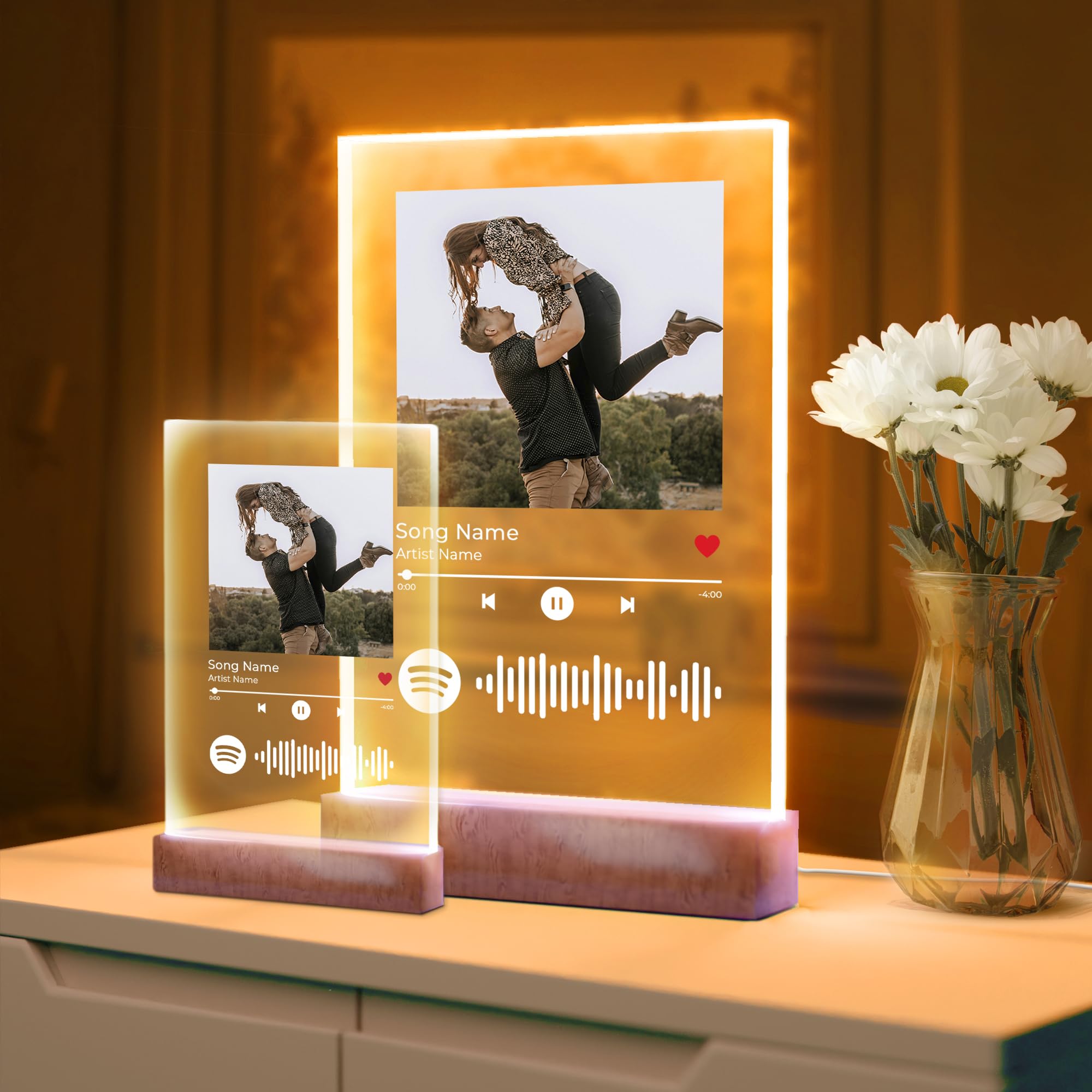 AdesiivoStudio Placa Spotify Personalizada - Lampara Personalizada con foto - Regalos originales para Hombre para Decoracion Hogar - Regalos Personalizados para Mujer - Cuadro Spotify Personalizado