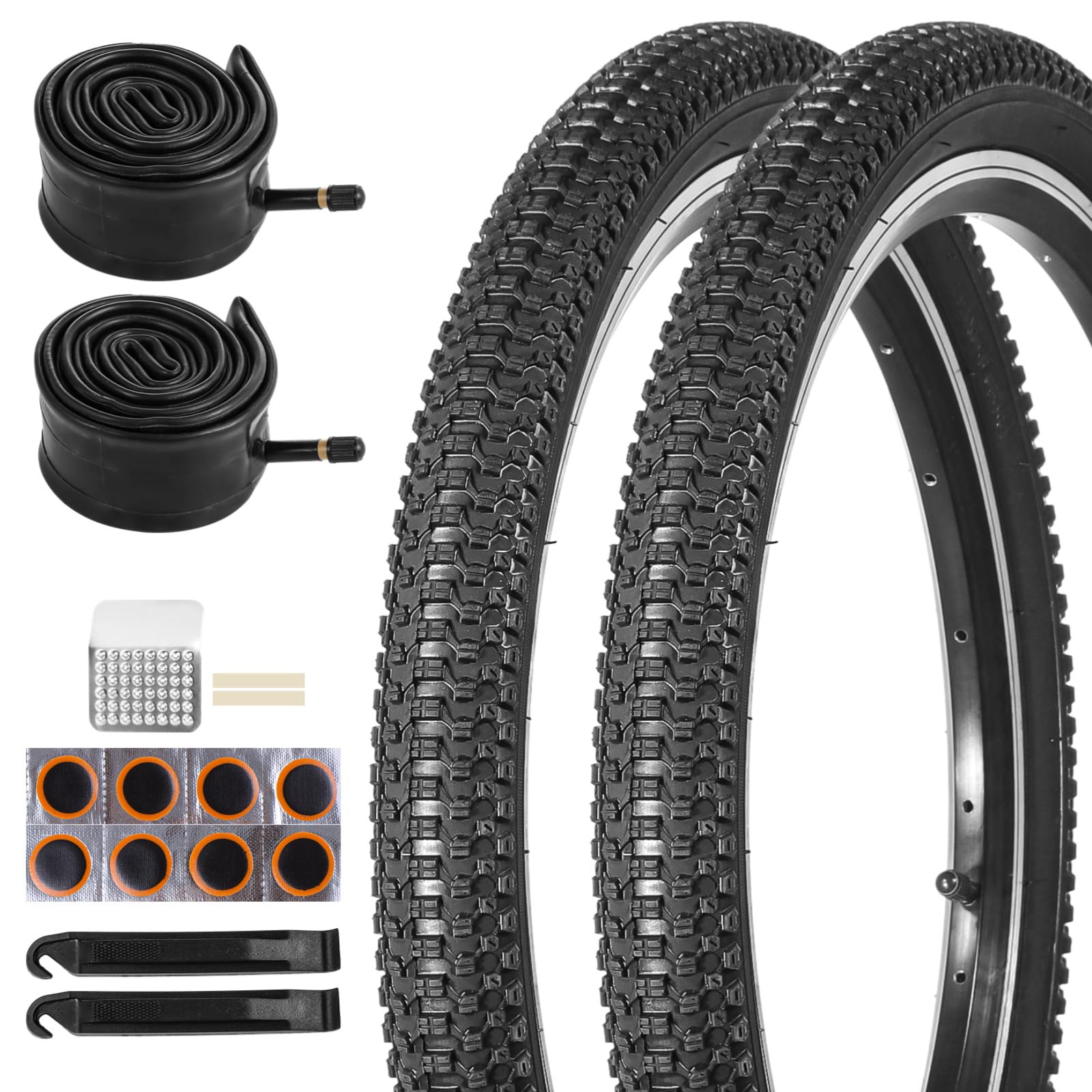 Fansport 18/20 inch Bike Tire,2 Pack 18x2.125“/20x2.125” Bike Tires and Bike Tubes with Tire Levers, Kids Bike Tire 18/20x2.125 Bicycle Tire Portable