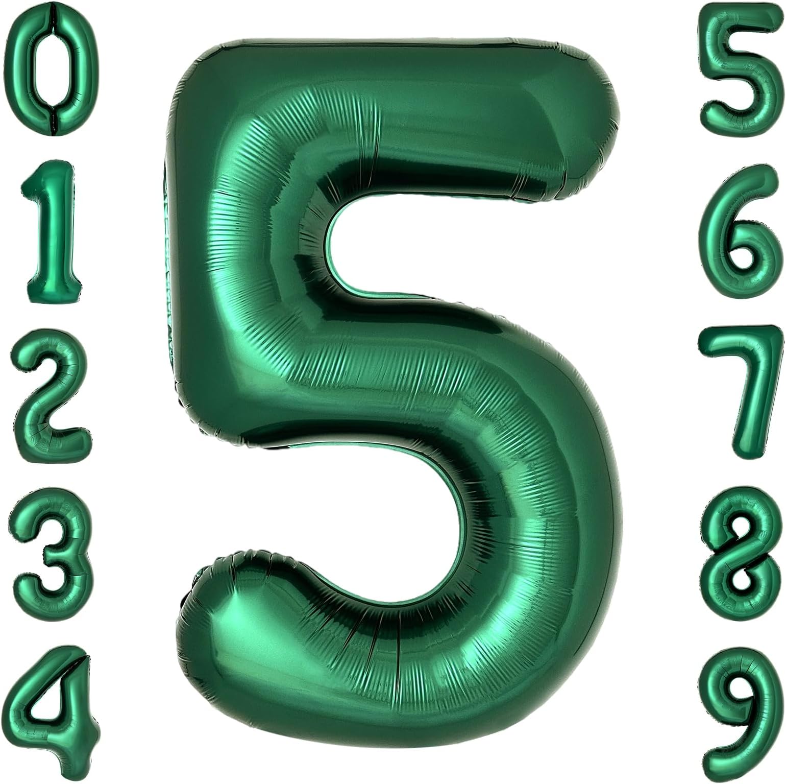 cocodino Dark Green Number 5 Balloons Large Emerald Green Number Balloons 40 Inch Jungle Safari Birthday Party Supplies Graduation Decorations Forest Green 5 Balloon