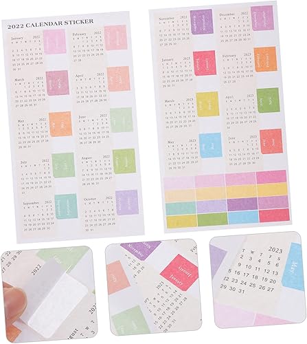Miniatura 5 de BESTOYARD 20 hojas de calcomanías de calendario de bricolaje 2023 mensual DIY índice de etiqueta de planificación, pestañas de índice índice índice