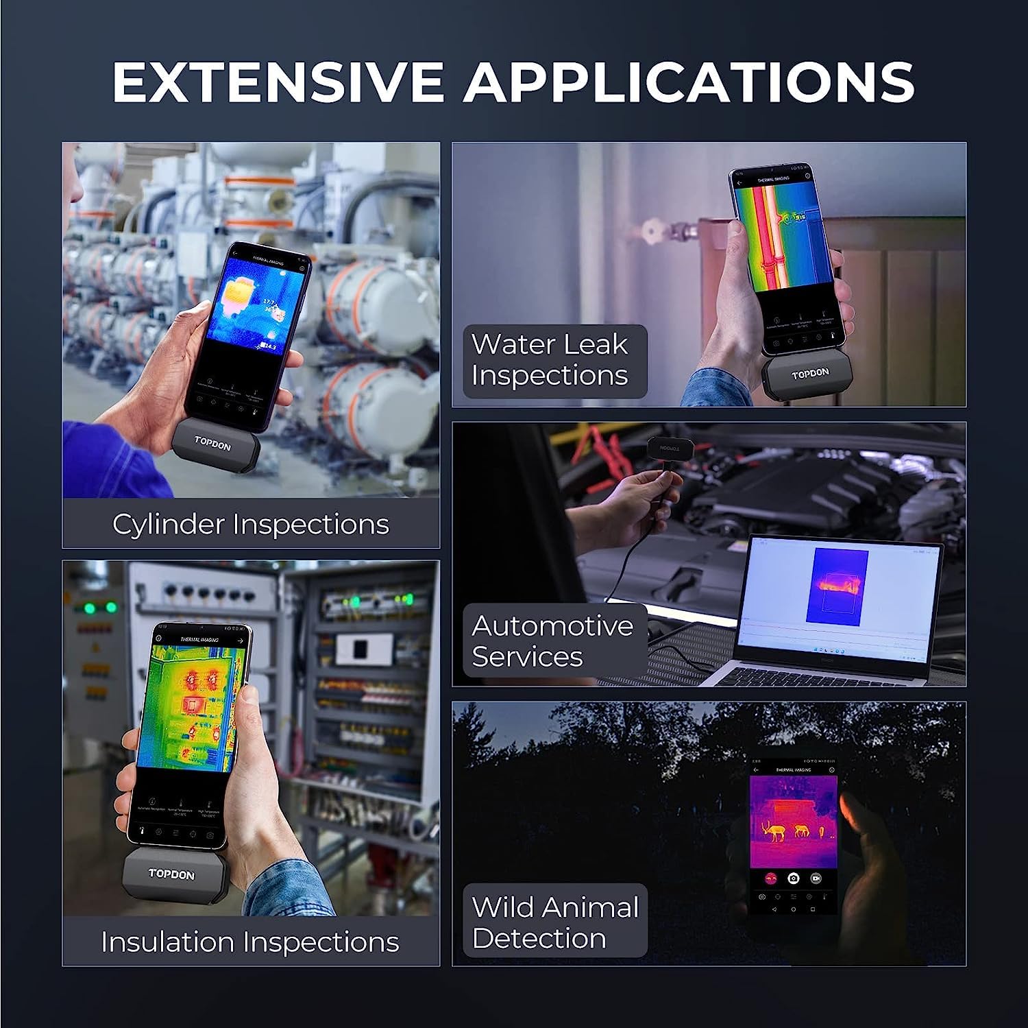 TOPDON Thermal Imaging Camera for Android TC001 [Android / Grey Only], High Resolution 512 x 384 with TISR, 256 x 192 IR Resolution, Temperature Range: -20°C to +550°C - Image 7 thumbnail
