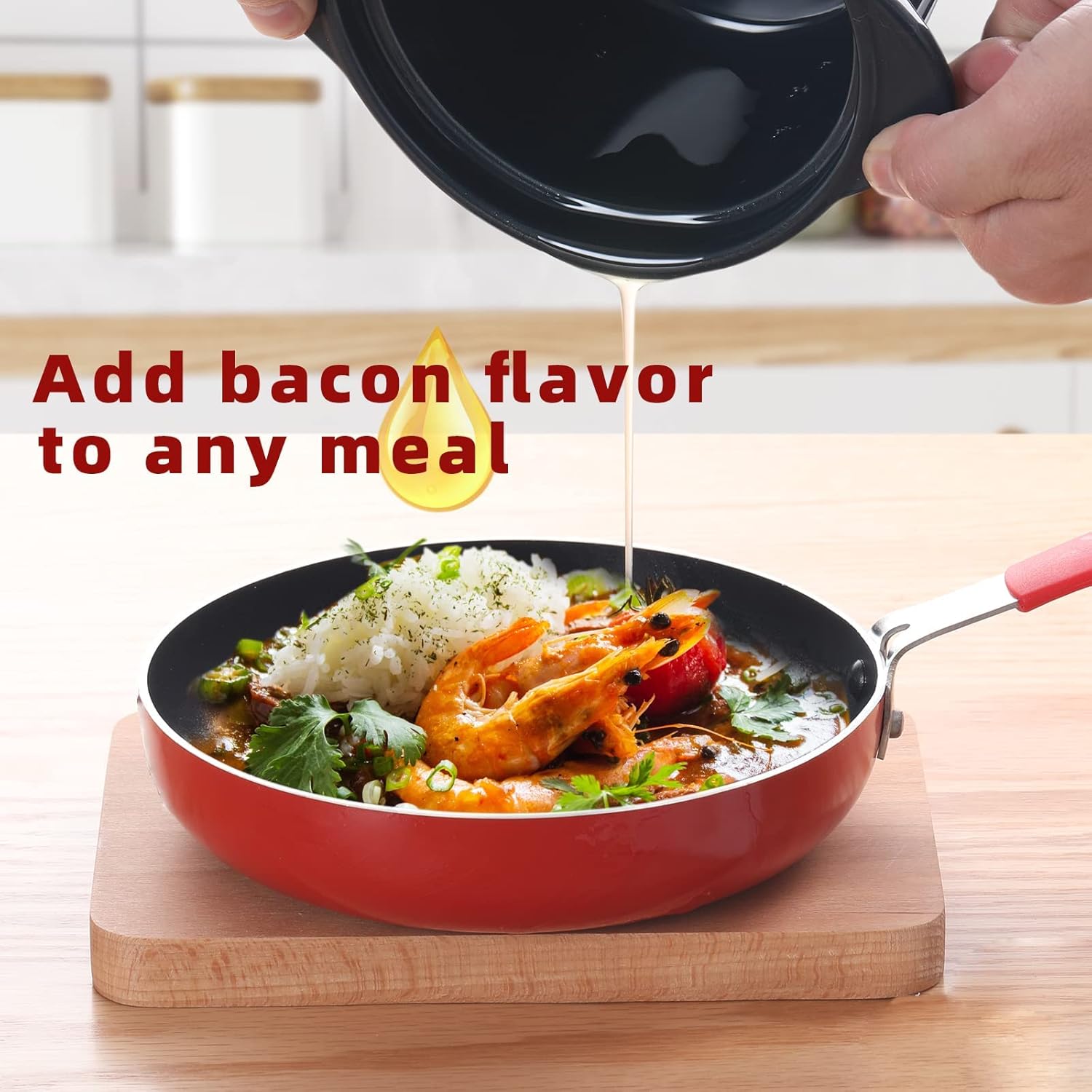 ONTUBE Ceramic Bacon Grease Container Keeper with Strainer, Frying Oil Storage Can 17 oz, Navy