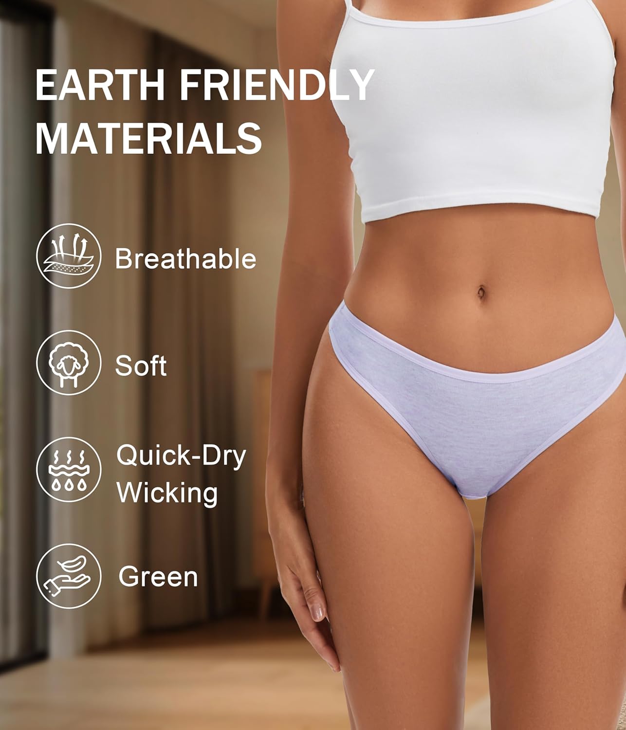 Merino Wool Thongs For Women V-waisted Wooly Thong Panties Breathable Ladies Bikini Underwear 3 Pack - Image 4