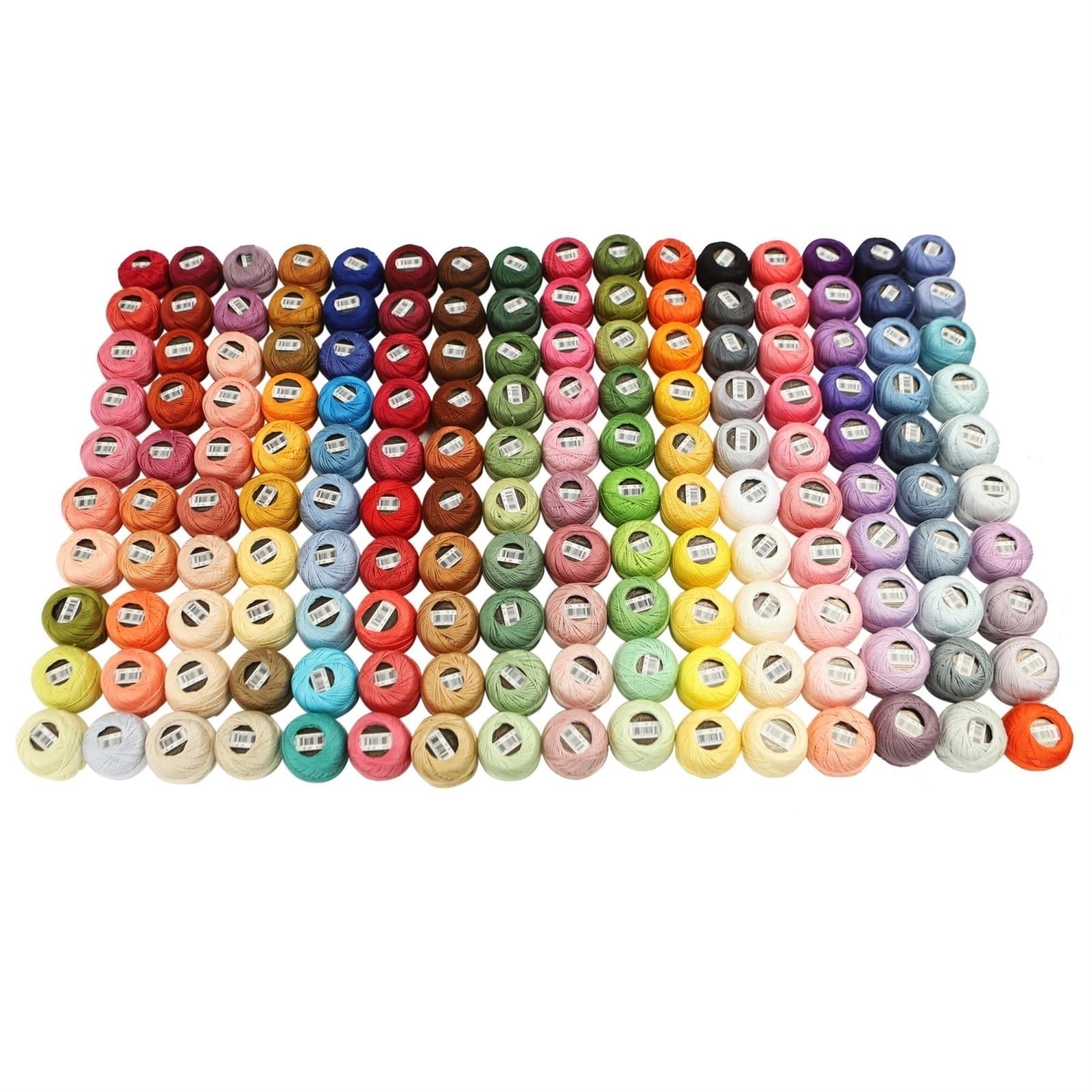 160-Farben-Set, Größe 8, Baumwoll-Perlengarn for Selbermachen, Häkeln, Sticken, Basteln, Smocking-Applikation, 5 Gramm Knäuel, 43 Yards lang für Armbänder Knüpfen