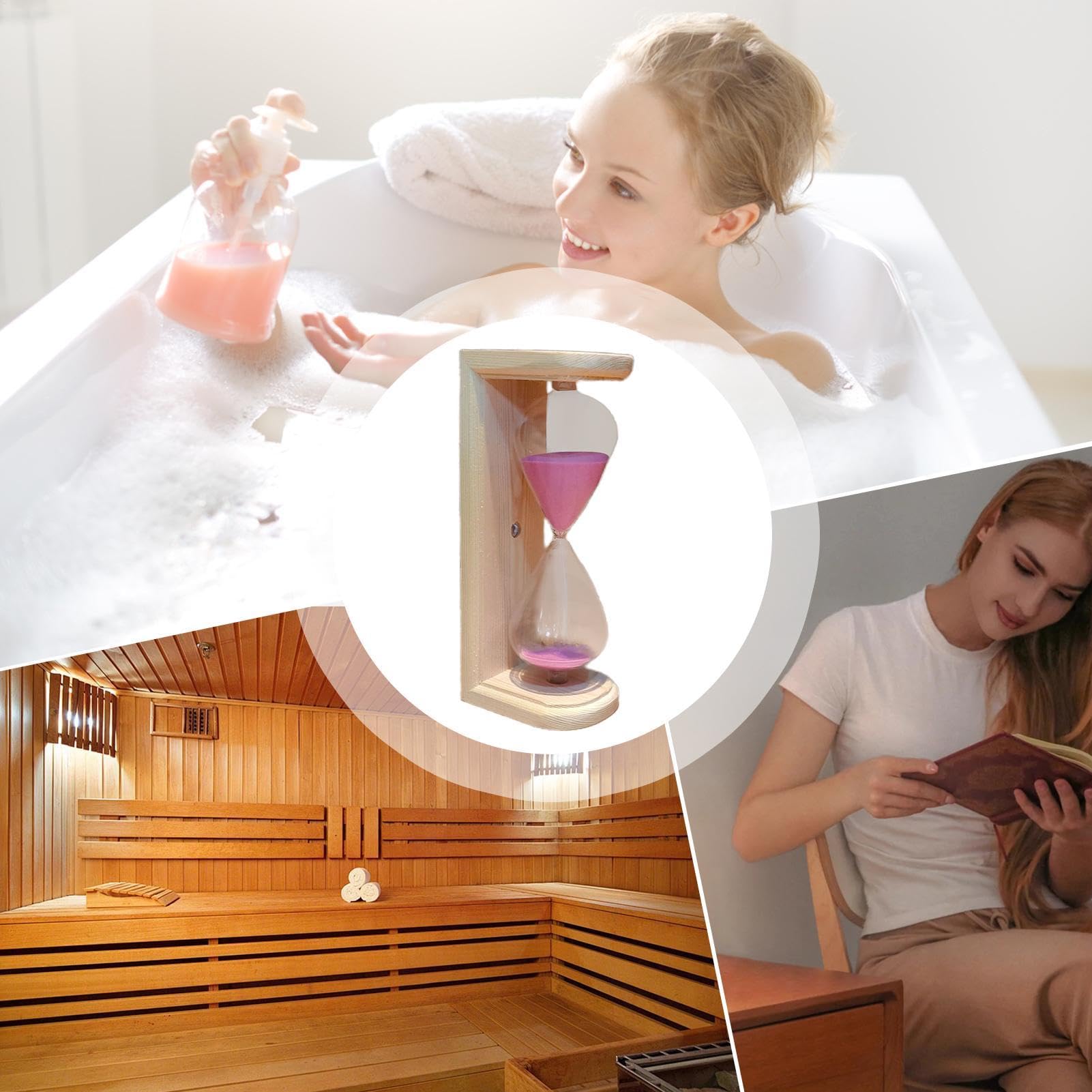 Temporizador de sauna, reloj de arena – 15 minutos reloj de arena, accesorio para sauna, reloj de arena para Acción de Gracias, Navidad, Año Nuevo chino, día de San Valentín