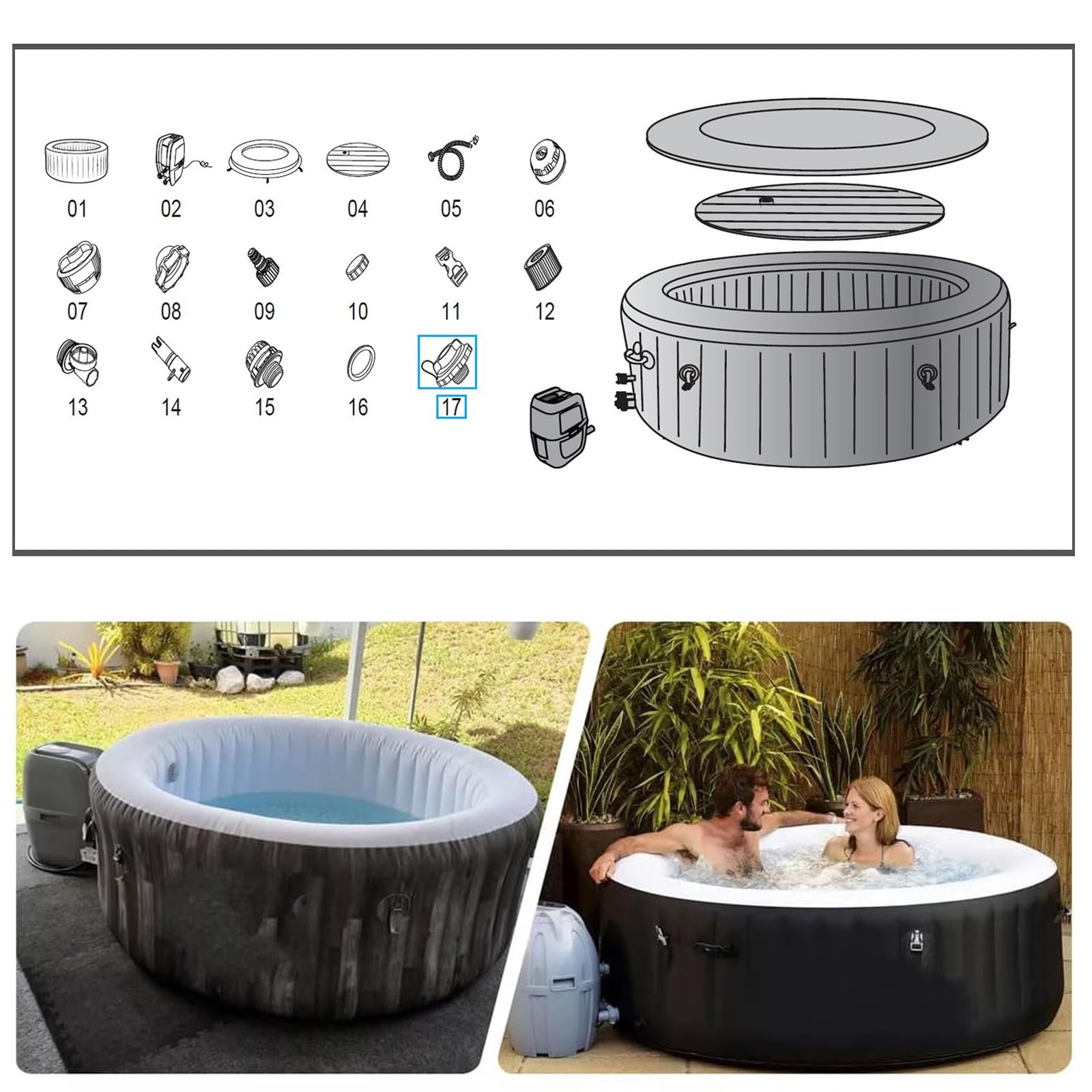 Bouchon de Valve d'air pour Jacuzzi Gonflable Bestway Airjet Saluspa Lay Z, Remplacement P05767
