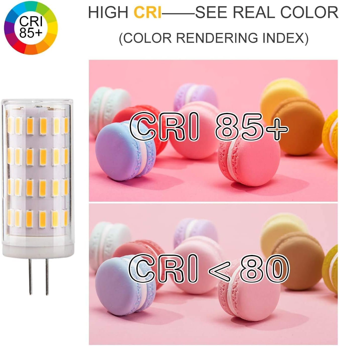 G4 Led Bulb 12V 5W, G4 T3 JC Bi-Pin Base Light Bulb Lamps, 40W Halogen Bulb Equivalent, AC/DC 12V Volt Low Voltage Warm White 3000K, Not-Dimmable, for Home, Landscape. (Pack of 4)