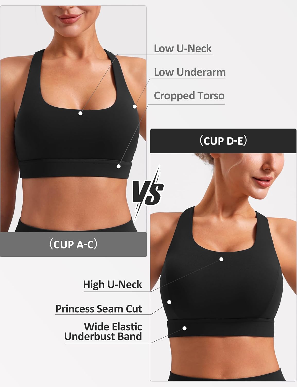 POSHDIVAH Women's Mid-Impact Sports Bra with Removable Padding - Criss Cross Back for Yoga, Running & Gym Workouts