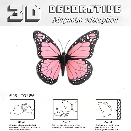 Miniatura 3 de Calcomanías de pared de mariposa 3D, decoración de mariposa monarca, decoración de mariposa magnética artificial, decoración de mariposa para