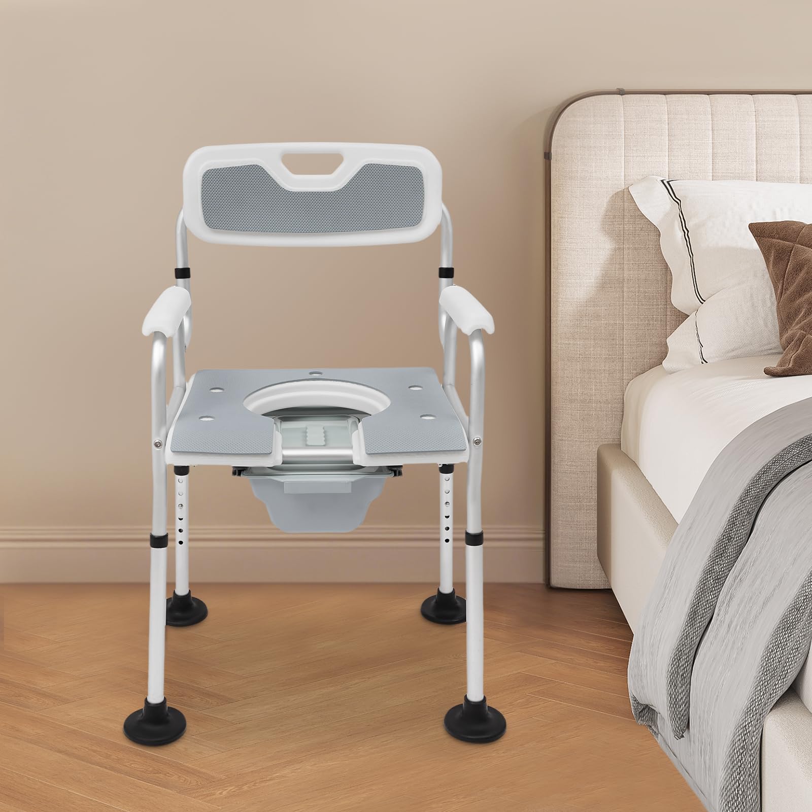 Silla de ducha para personas mayores, asiento de ducha con respaldo y cómoda, altura regulable 40-50 cm, asiento de ducha antideslizante, capacidad de carga 150 kg, asiento de bañera para personas