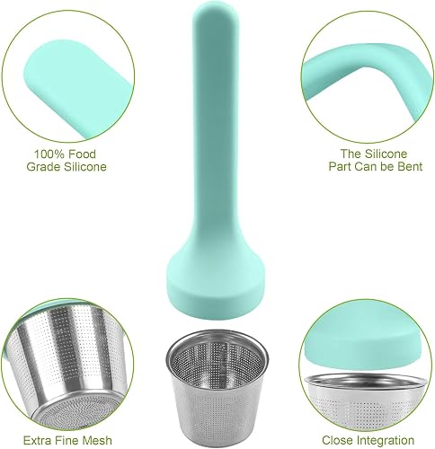 Fenshine Tea Infuser Stainless Steel Tea Strainer Folding Handle Tea Filter Extra Fine Mesh Strainer Brewing Basket with Lid for Loose Leaf Tea - Thumbnail 4