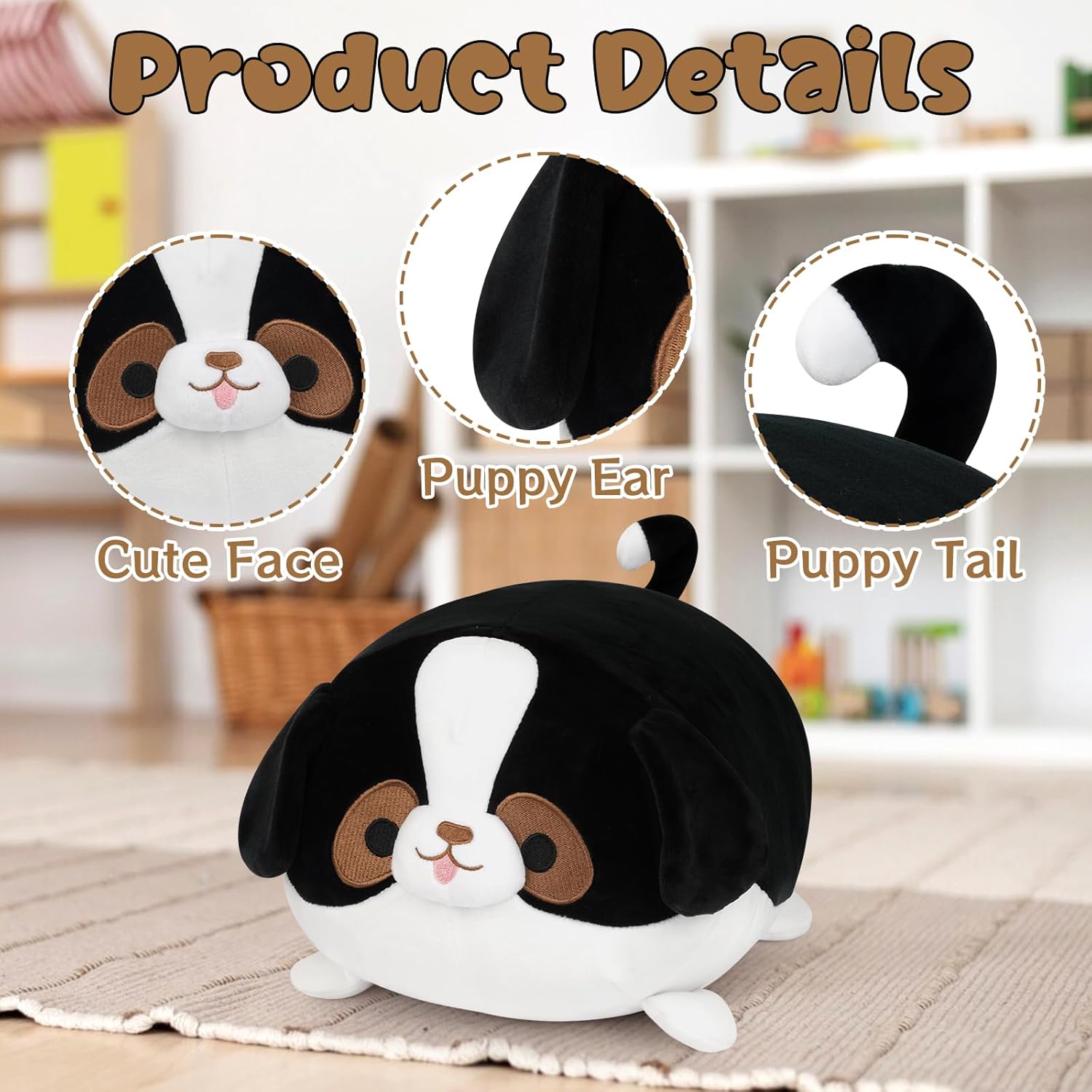 Dog Stuffed Animal Plush - Bernese Mountain Dog Pillow, Soft Puppy Plush Toys, Birthday Gifts for Kids Girls Boys