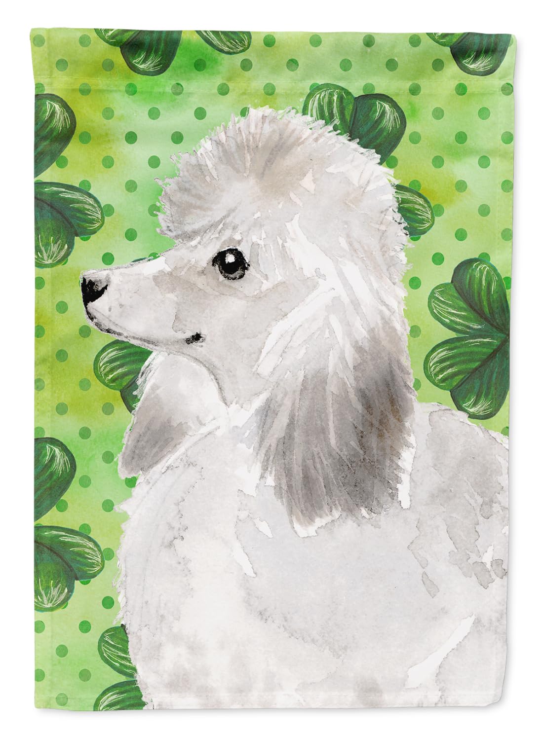Drapeau jardin caniche blanc animez votre pelouse pour la St-Patrick