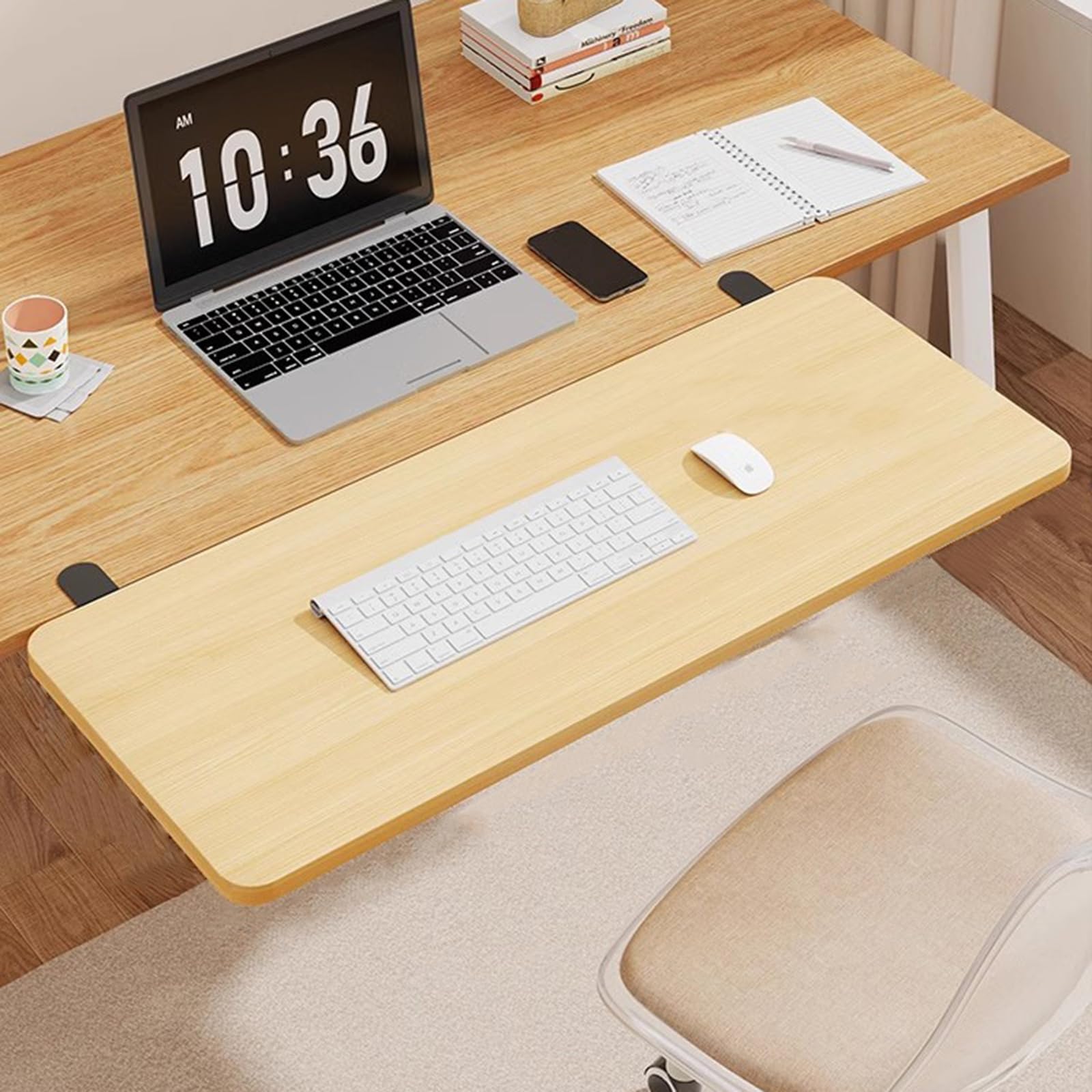 Faltbare Tastatur-Erweiterung, einfache Installation ohne Bohren, für Zuhause und Büro, Schreibtischzubehör, platzsparend, höhenverstellbar