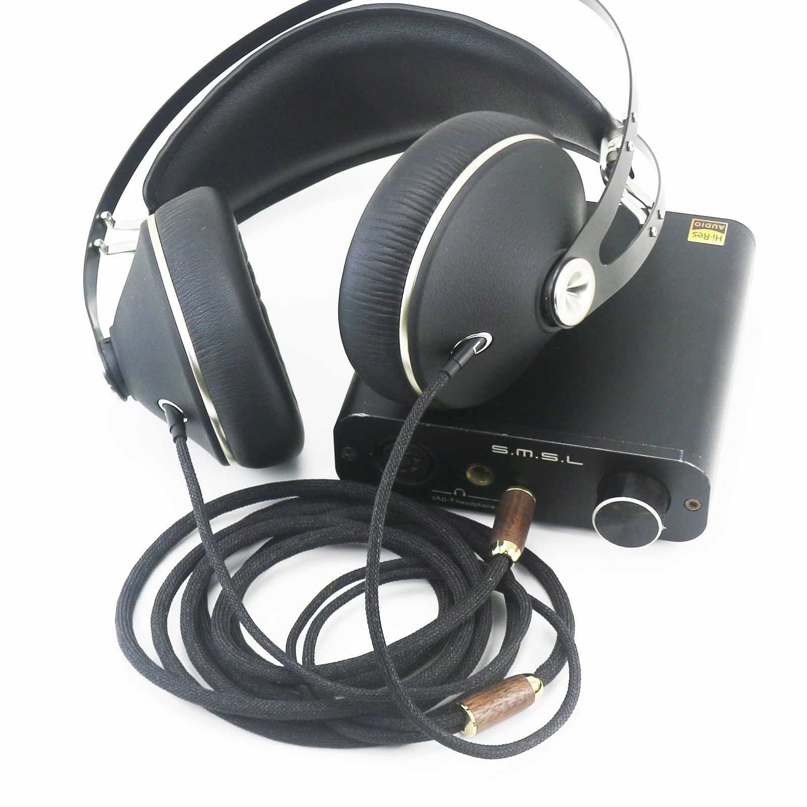 Cavo Bilanciato Per Cuffie Meze 99 - 4.4mm Maschio, 6N OCC Rame Placcato Argento, 2m, Con Connettori In Legno Di Noce - Foto 2