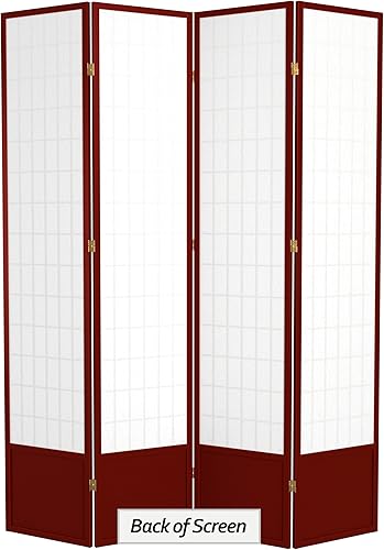 Miniatura 7 de Oriental Furniture - Pantalla Shoji de 7 pies de alto, palisandro, 4 paneles