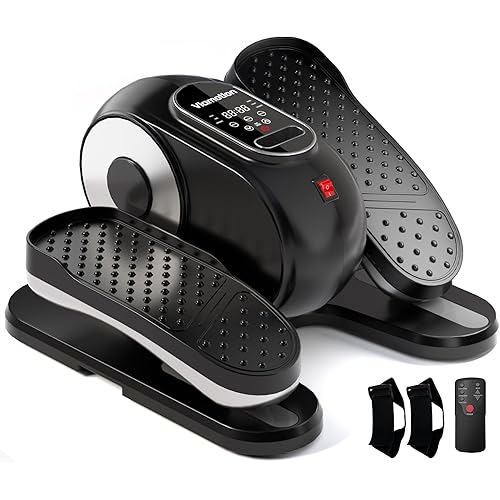 Under Desk Elliptical Machine, Leg Exerciser as Seen on TV While Sitting for Senior with Remote Control, Portable & Quiet Pedal Exerciser with 12 Adjustable Speed