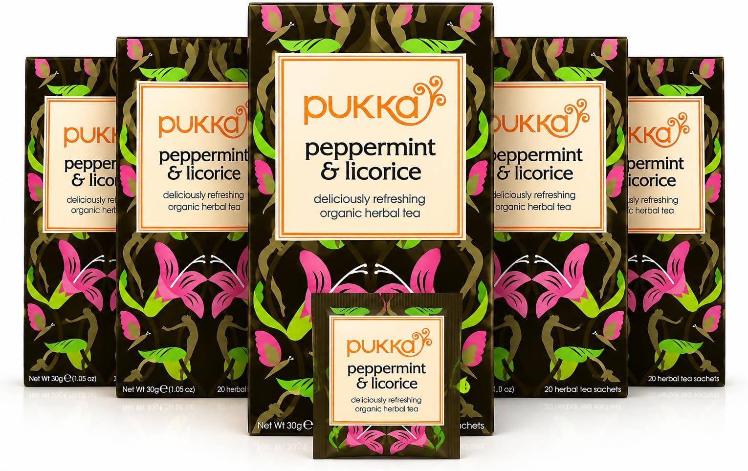 (4 PACK) - Pukka Herbs - Org WWF P/mint & Licorice Tea | 20 sachet | 4 PACK BUNDLE
