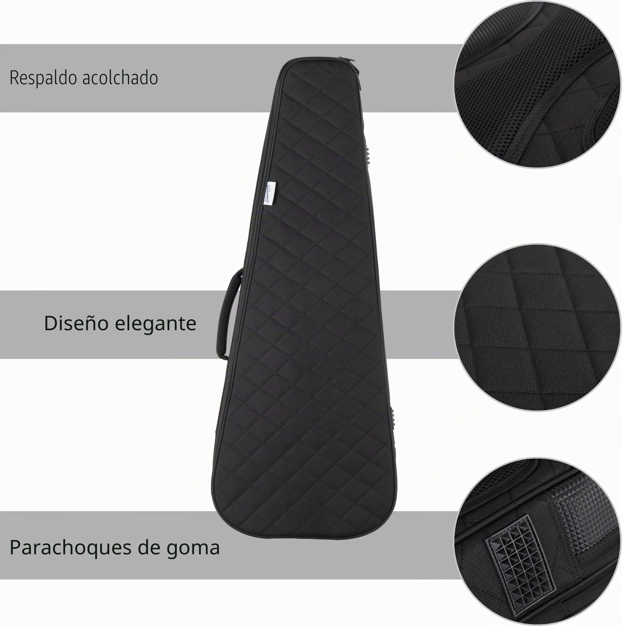 Shaman Funda EGBT-1122BK para Guitarra eléctrica, gigbag Acolchado, Soporte de mástil Ajustable, Bolsillo Exterior Acolchado, Compartimento para Tablet y arnés de Mochila retráctil.