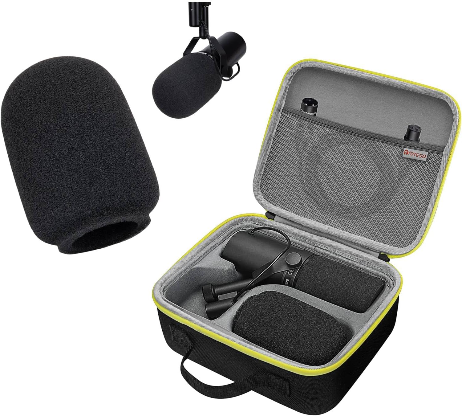 Microphone Case and Windscreen for Sure SM7dB Vocal Dynamic Microphone for Broadcast(Box and Windscreen Only)