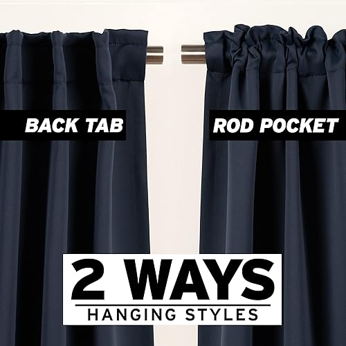 Miniatura 3 de Best Home Fashion - Cortinas opacas modernas de calidad premium, con sólido aislamiento térmico para ventanas, cortinas blackout para dormitorio,