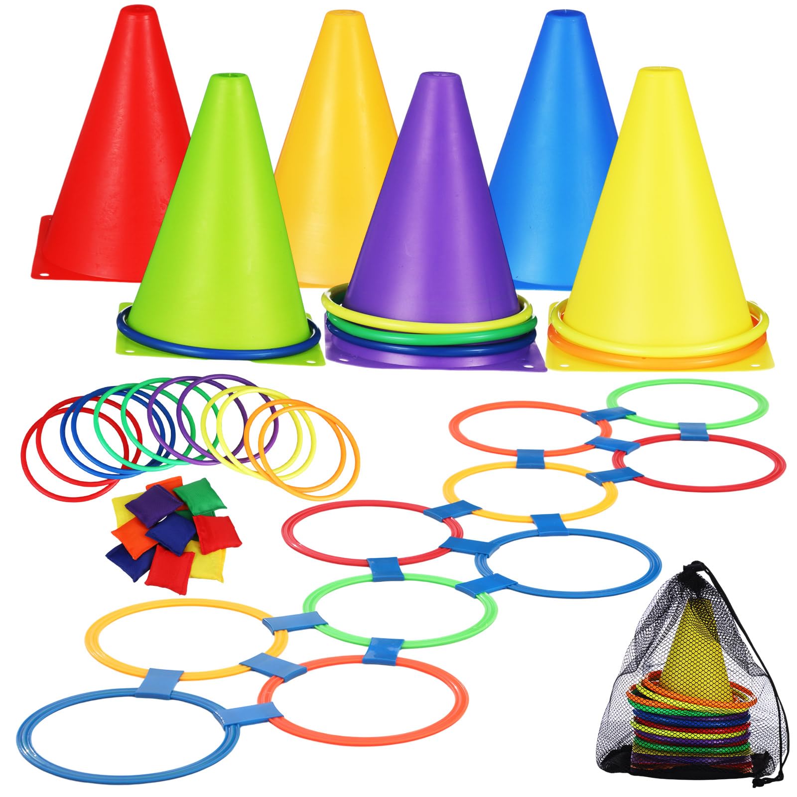 Snapklik.com : 2 Sets 55 Pcs Carnival Games Set, Hopscotch Ring Game 10 ...