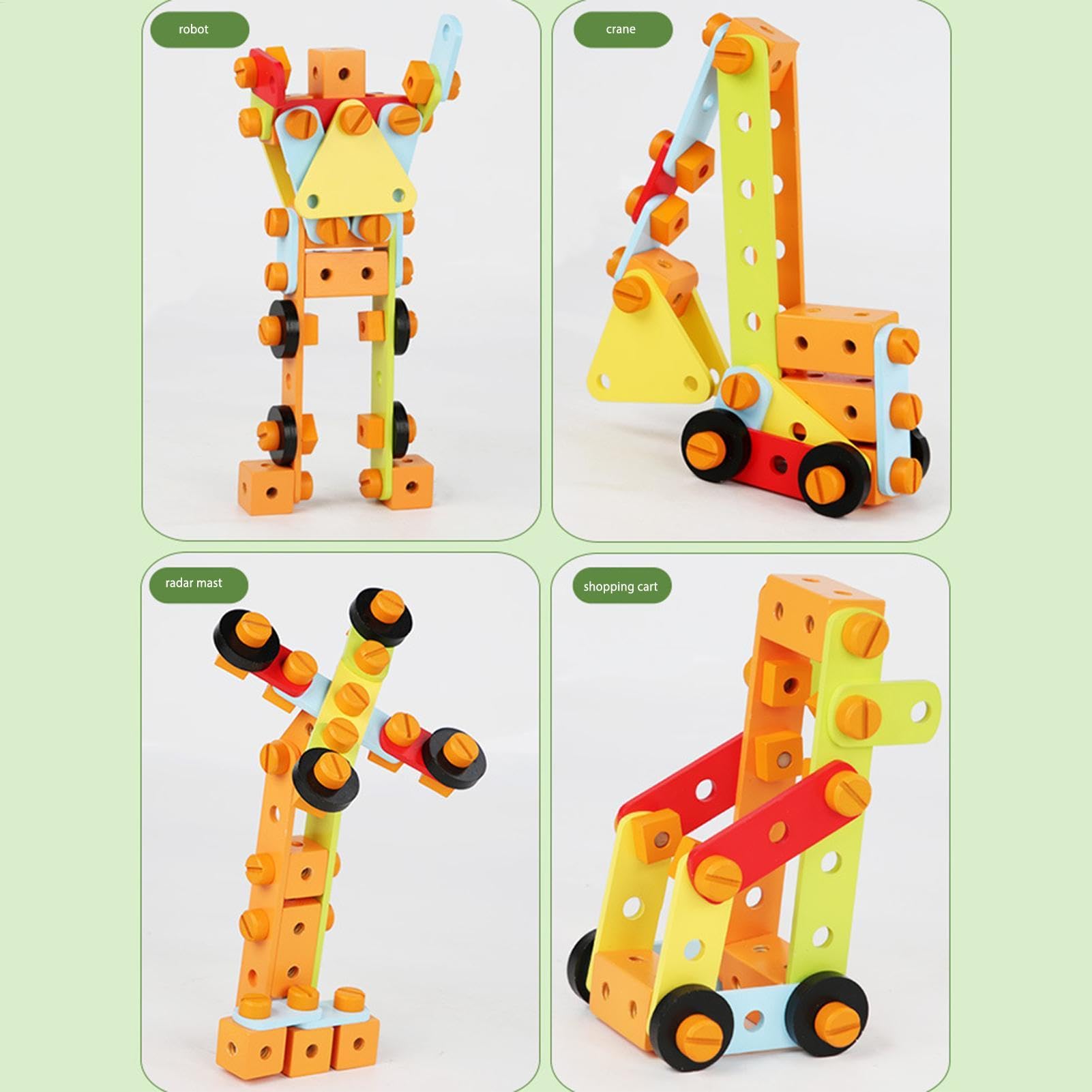 Set Da Carpentiere Per Bambini Interattivi Educativi In Legno Puzzle STEM