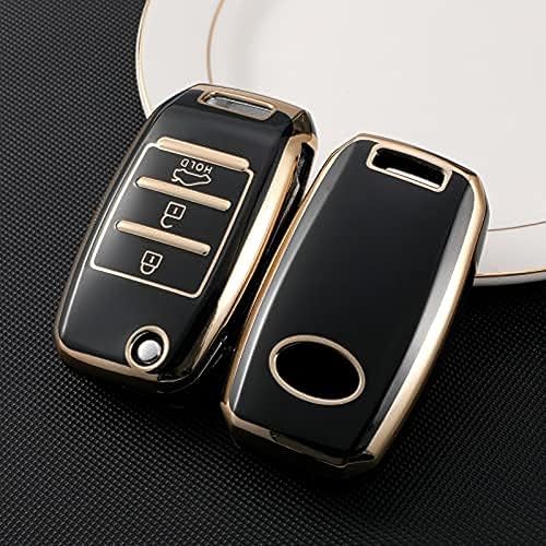 DOUKI TPU Car Remote Key Case Cover Shell, for Kia Rio 3 K2 Ceed Cerato K3 Sportage 4 Picanto K5 Optima Sorento Forte Stinger 2017 2018